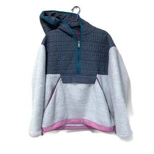 UGG Iggy Sherpa Half-Zip Pullover Hoodie Sweater Jacket Women Size L